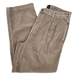 Vintage Abercrombie & Fitch‎ Corduroy Pants Men's 36X30 Tan Relaxed Fit Pleated